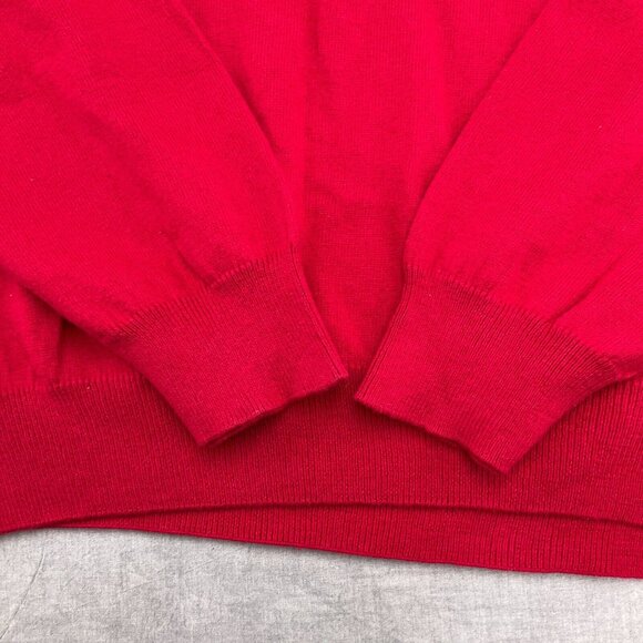 Chaps Ralph Lauren Sweater Men‎ XLarge 46 Red Crest Cotton Cashmere Classic NWT - Picture 3 of 13